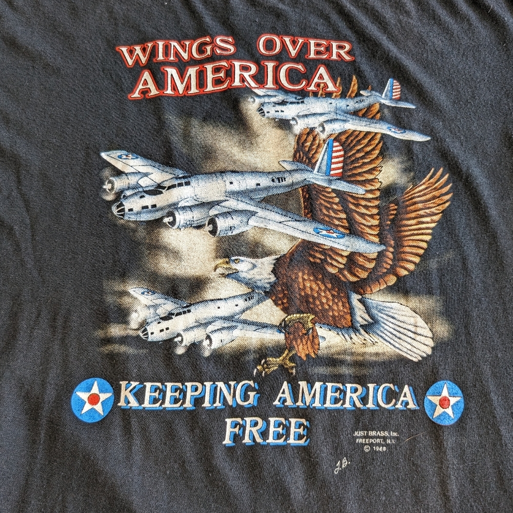 3D Just Brass 1988 Wings Over America Vintage Single Stitch Tee.  Ultra rare